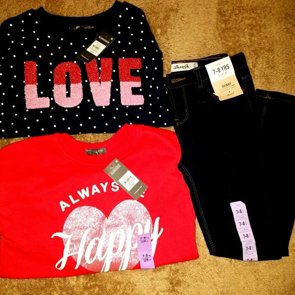 Girls Spring Sweaters & Jean Bundle - Picture 2 of 4